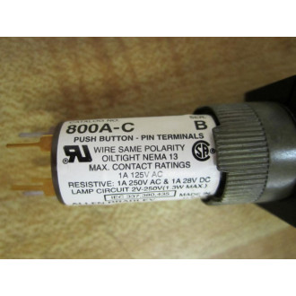 Allen Bradley 800A-C Push Button 800AC With Cap Series B - Used