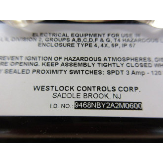 Westlock Controls 9468NBY2A2M0600 Limit Switch - New No Box