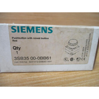 Siemens 3SB3500-0BB61 Red Button 3SB35000BB61 W Base & Clip