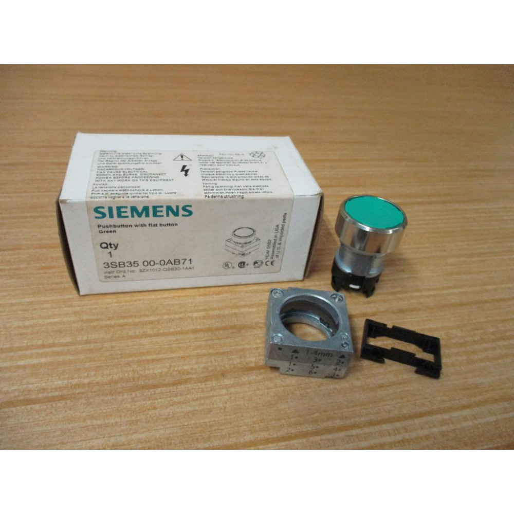 Siemens 3SB3500-0AB71 Green 3SB35000AB71 W Base & Clip