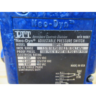 ITT Neo-Dyn 160P14C3 Adjustable Pressure Switch - New No Box