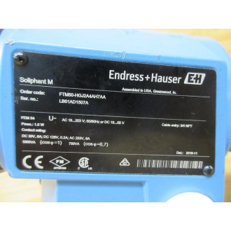 Endress + Hauser FTM50-HGJ2A4AH7AA Vibronic Limit Switch FTM50HGJ2A4AH7AA - Used