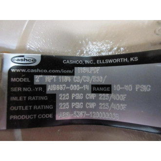 Cashco 2H9-AS37-13000000A Pressure Regulator 2H9AS3713000000A