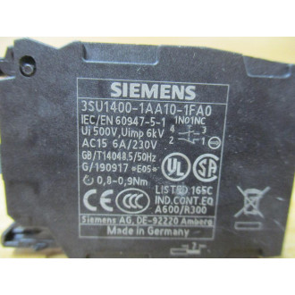 Siemens 3SU1400-1AA10-1FA0 Contact Block 3SU14001AA101FA0 - New No Box