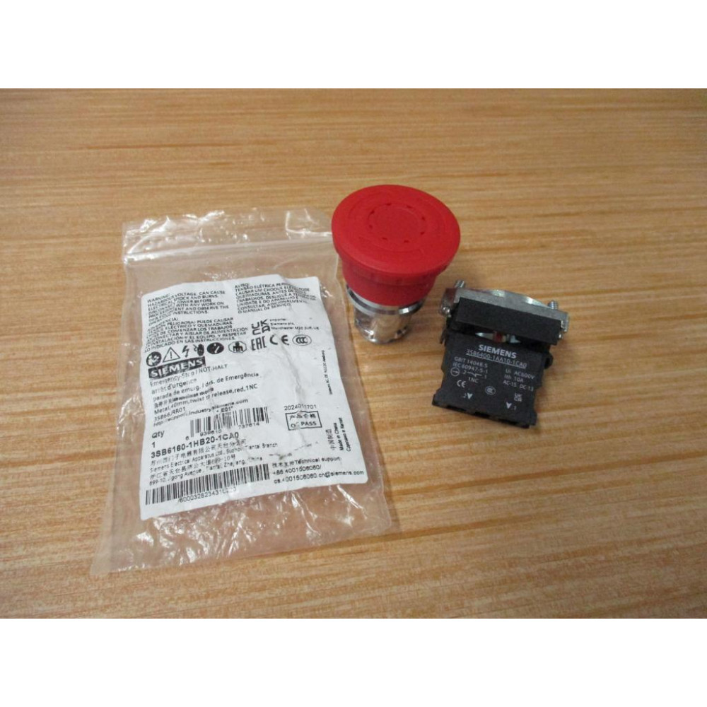 Siemens 3SB6160-1HB20-1CA0 E-Stop Button Complete