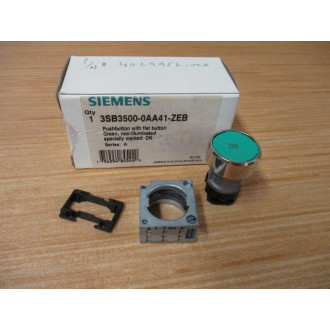 Siemens 3SB3500-0AA41-ZEB Pushbutton W Base & Clip