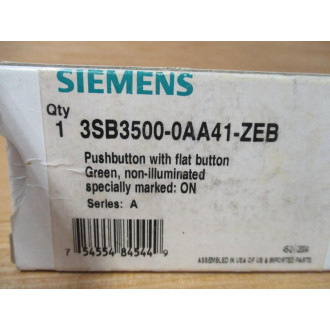 Siemens 3SB3500-0AA41-ZEB Pushbutton W Base & Clip