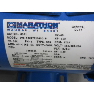 Marathon Electric 56C17F2045DP Motor