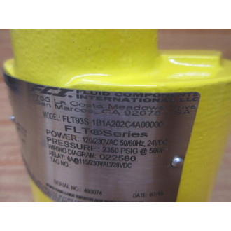 Fluid Components International FLT93S-1B1A202C4A00000 High Performance Flow Switch FLT93S1B1A202C4A00000 - New No Box