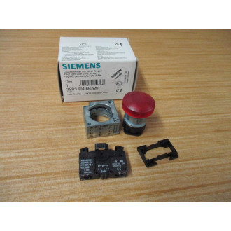 Siemens 3SB3604-6BA20 Pilot Light W3SB3400-1A, Base & Clip