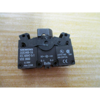 Siemens 3SB3604-6BA20 Pilot Light W3SB3400-1A, Base & Clip