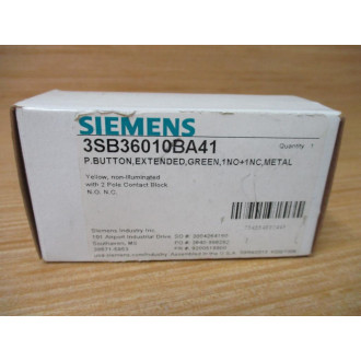 Siemens 3SB3601-0BA41 Green 3SB36010BA41 W Base & Clip