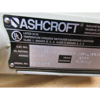 Ashcroft PTDN7GG00090 PressureTemperature Switch - New No Box