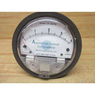 Appalachian Controls Environmental 12-194136-02 Dwyer Differential Pressure Gauge 1219413602 - Used