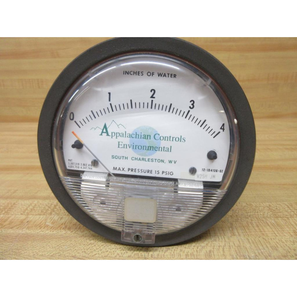 Appalachian Controls Environmental 12-194136-02 Dwyer Differential Pressure Gauge 1219413602 - Used