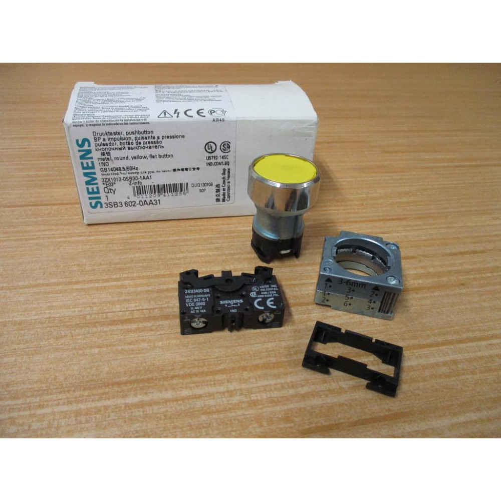 Siemens 3SB3602-0AA31-0CC0 Yellow 3SB36020AA310CC0 Complete