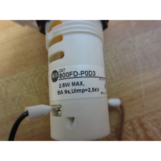 Allen Bradley 800FD-P0D3 Pilot Light 800FDP0D3 171K561G01