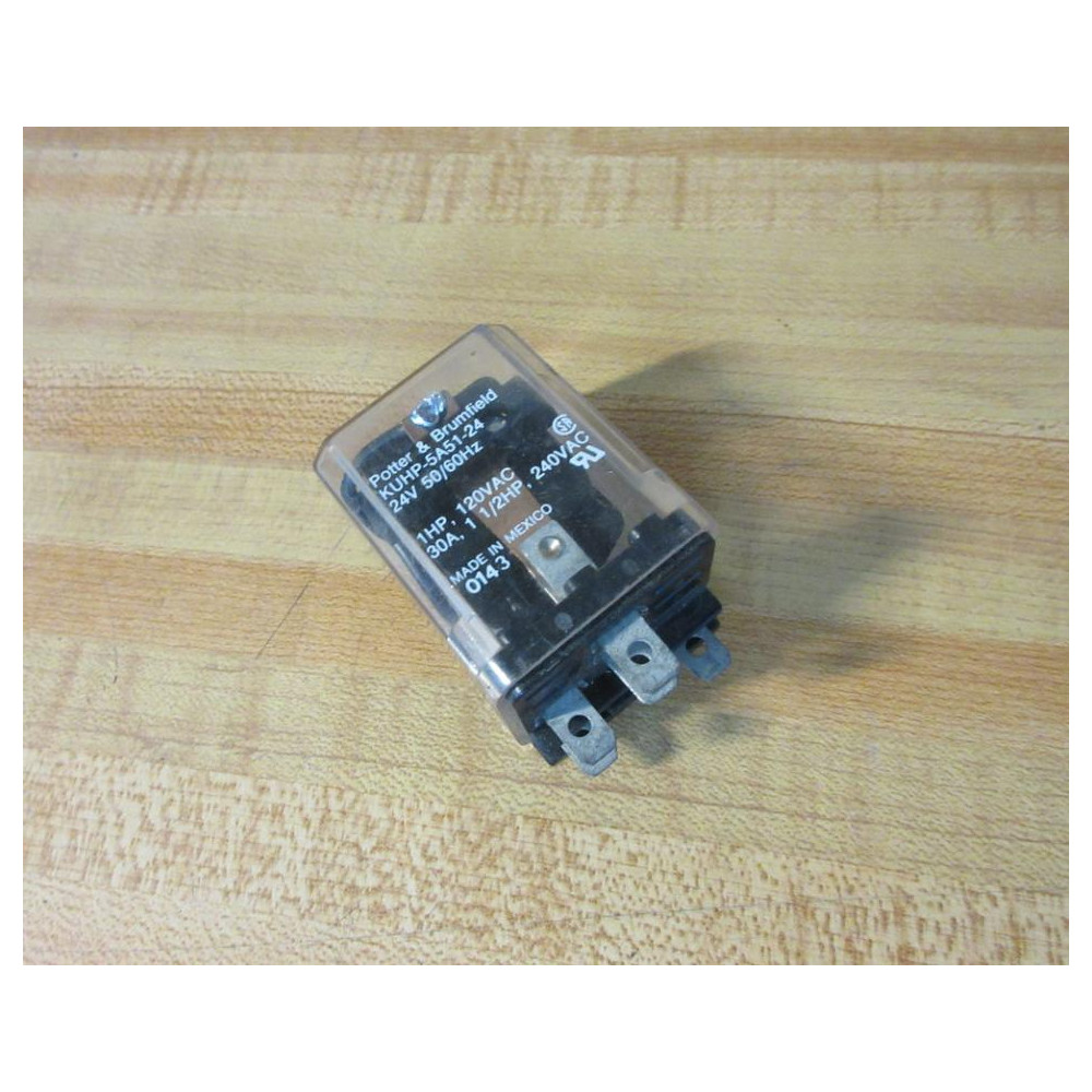 Potter & Brumfield KUHP-5A51-24V AC Relay KUHP-5A51-24 Broken Clip - Used