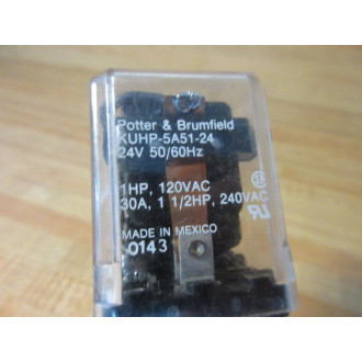 Potter & Brumfield KUHP-5A51-24V AC Relay KUHP-5A51-24 Broken Clip - Used