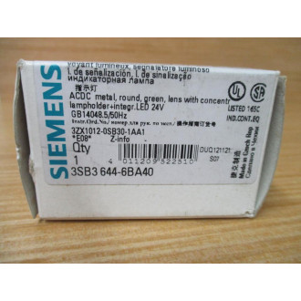 Siemens 3SB3644-6BA40 Green 3SB36446BA40 Complete