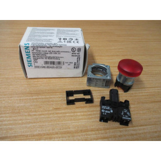 Siemens 3SB3648-6BA20-0CC0 Red 3SB36486BA200CC0 W SB3403-1QB, Base & Clip