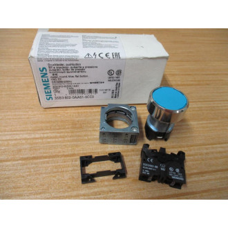 Siemens 3SB3602-0AA51-0CC0 Blue 3SB36020AA510CC0 W 3SB3403-0B, Base & Clip