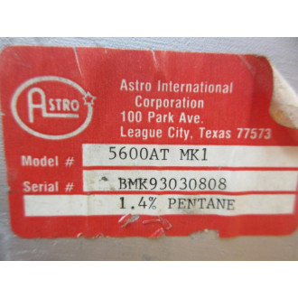 Astro International 5600AT MK1 Industrial Gas Monitor 5600ATMK1 - Used