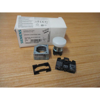 Siemens 3SB3 604-6BA60 White 3SB36046BA60 W 3SB3400-1A, Base & Clip