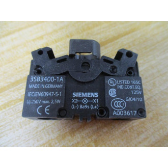 Siemens 3SB3 604-6BA60 White 3SB36046BA60 W 3SB3400-1A, Base & Clip
