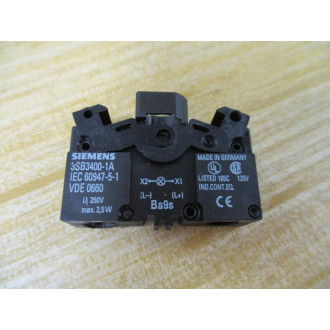 Siemens 3SB3 636-6BA60 White 3SB36366BA60 W3SB3400-1A, Base & Clip