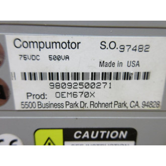 Parker OEM670X Compumotor Servo Drive Indexer - Used