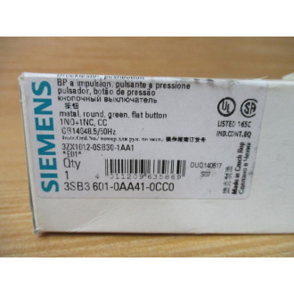 Siemens 3SB3601-0AA41-0CC0 Green 3SB36010AA410CC0 Complete
