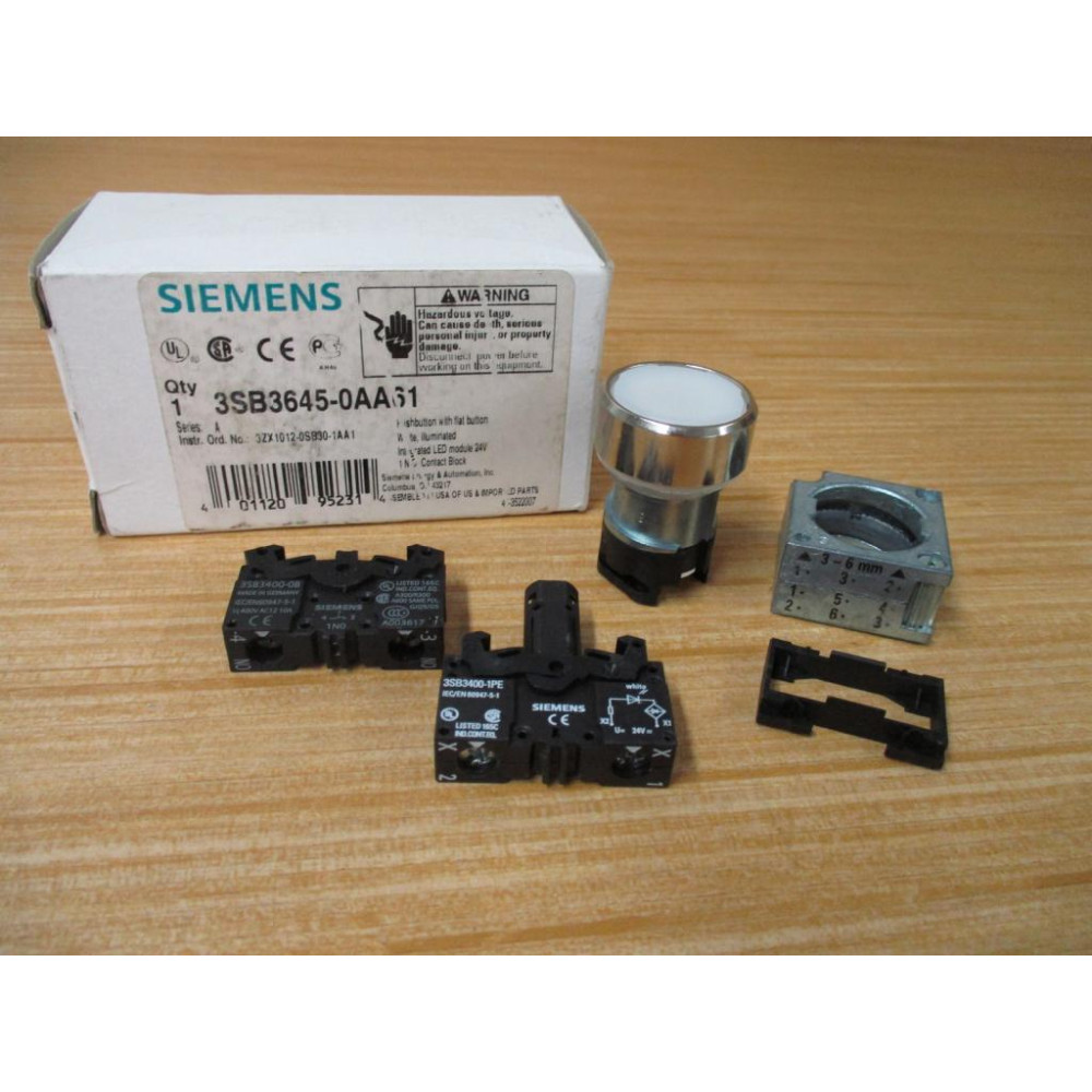 Siemens 3SB3 645-0AA61 White 3SB36450AA61 Complete