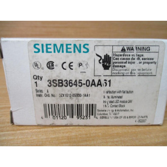 Siemens 3SB3 645-0AA61 White 3SB36450AA61 Complete
