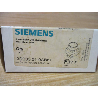 Siemens 3SB3 501-0AB61 Red 3SB35010AB61 W Base & Clip