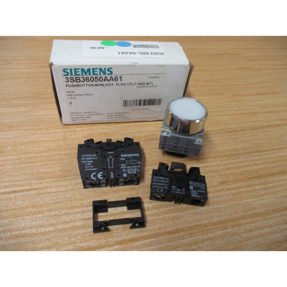 Siemens 3SB3 605-0AA61 White 3SB36050AA61 Complete