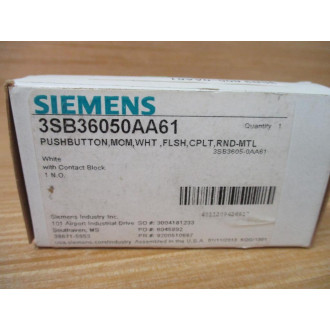 Siemens 3SB3 605-0AA61 White 3SB36050AA61 Complete