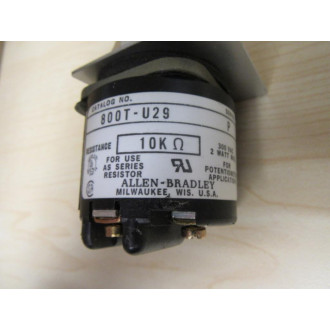 Allen Bradley 800T-U29 Potentiometer 800TU29 WLegend - New No Box
