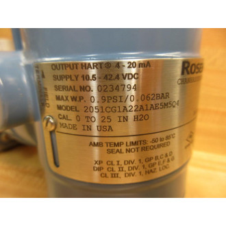 Rosemount 2051CG1A22A1AE5M5Q4 Pressure Transmitter - New No Box