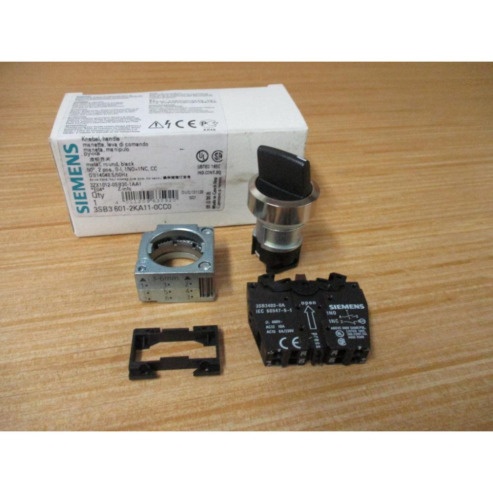 Siemens 3SB3 601-2KA11-0CC0 Switch 3SB36012KA110CC0 W3SB3403-0A,Base & Clip