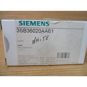 Siemens 3SB3 602-0AA61 White 3SB36020AA61 W Base & Clip