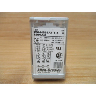 Allen Bradley 700-HB33A1-1-4-120V AC Relay 700-HB33A1-1-4-120VAC Ser.A - Used