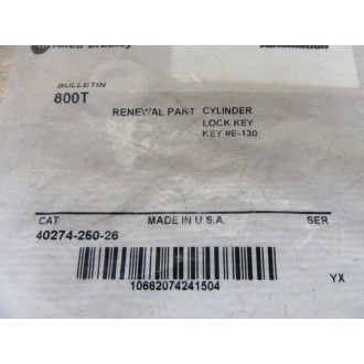 Allen Bradley 40274-250-26 Cylinder Lock Key