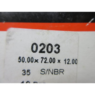 Federal Mogul 0203 National Oil Seal Timken 50X72X12 (Pack of 10)