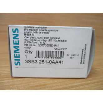 Siemens 3SB3 251-0AA41 Blue 3SB32510AA41 Complete