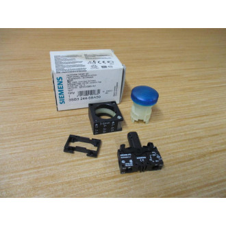 Siemens 3SB3 244-6BA50 Blue 3SB32446BA50 W 3SB3400-1PD, Base & Clip