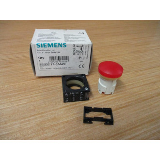 Siemens 3SB32 17-6AA20 Red 3SB32176AA20 WOLamp Holder