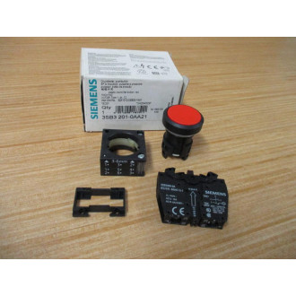 Siemens 3SB3 201-0AA21 Red 3SB32010AA21 W 3SB3400-0A, Base & Clip