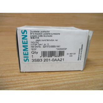 Siemens 3SB3 201-0AA21 Red 3SB32010AA21 W 3SB3400-0A, Base & Clip