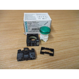 Siemens 3SB3 240-6BA40 Green 3SB32406BA40 W3SB3400-1A, Base & Clip